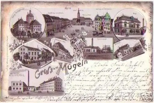 16552 Ak Lithographie Gruss aus Mügeln 1901