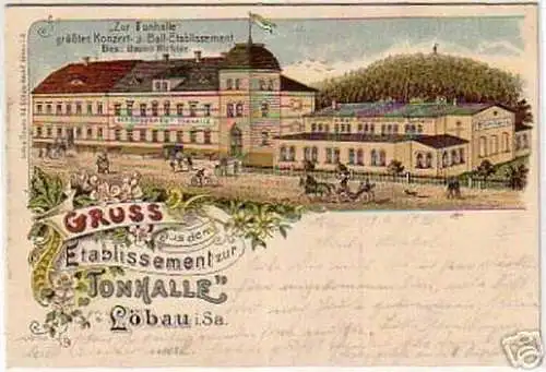 10542 Ak Lithographie Gruss aus Löbau in Sachsen 1915