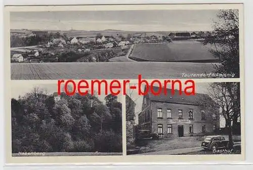 73636 Mehrbild Ak Tautendorf bei Leisnig Gasthof, Hasenberg, Totalansicht 1941