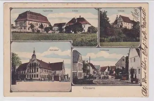 74154 Mehrbild Ak Kössern Dorfstraße, Schule, Schloß usw. 1918