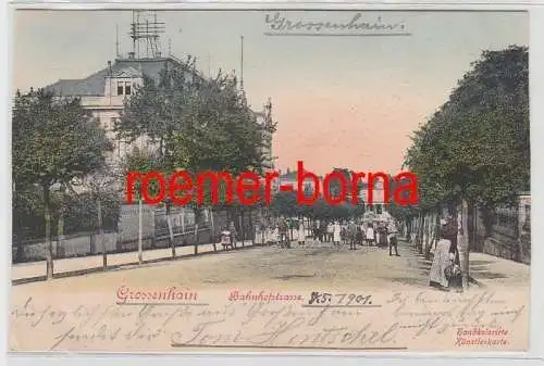 74328 Künstler Ak Grossenhain Bahnhofstrasse 1901