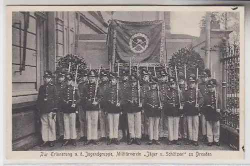 71323 Ak Jugendgruppe Militärverein 'Jäger und Schützen' zu Dresden um 1910