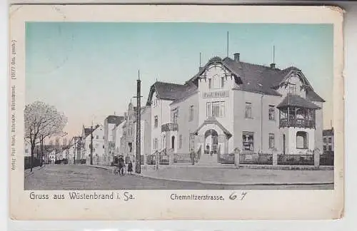 69316 Ak Gruß aus Wüstenbrand in Sachsen Chemnitzerstrasse 1912