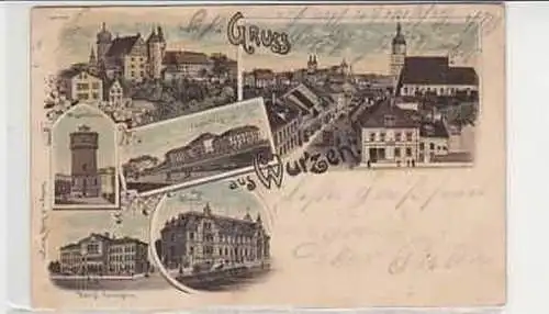 12430 Ak Lithographie Gruß aus Wurzen um 1900