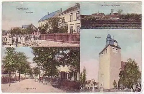 08790 Mehrbild Ak Pomssen Schulstraße usw. 1911