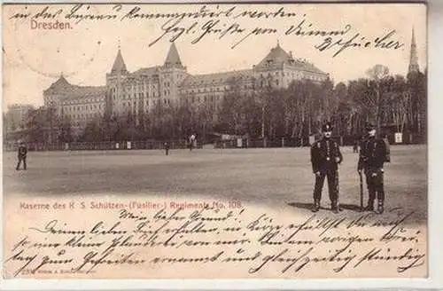 59628 Ak Dresden Kaserne des K.S. Schützen Füsilier Regiments Nr.108, 1902