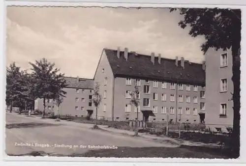 77498 Ak Zwönitz im Erzgebirge Siedlung an der Bahnhofstrasse 1966