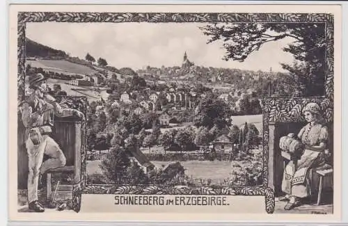 88381 AK Schneeberg im Erzgebirge - Totalansicht, Dorfansicht 1942