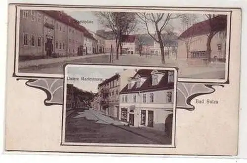 52258 Mehrbild Ak Bad Sulza Marktplatz und untere Marktstraße 1915