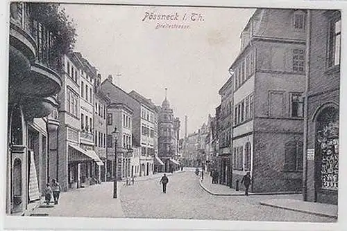 62070 Ak Pößneck in Thüringen Breitestrasse 1912