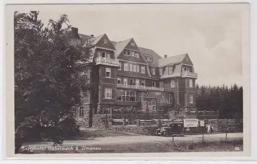 82550 AK Berghotel Gabelbach bei Ilmenau mit Tankstelle 1929