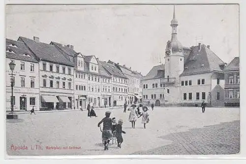 70412 Ak Apolda in Thüringen Marktplatz mit Rathaus um 1915