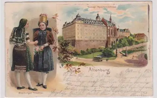 35534 Ak Lithographie Altenburg herzogliches Residenzschloß 1903