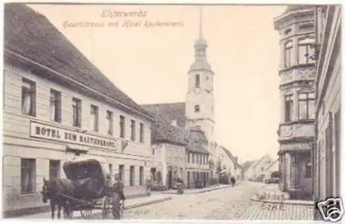 25974 Ak Elsterwerda Hotel zum Rautenkranz 1909