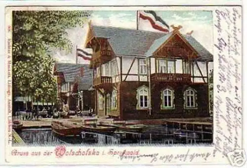 09587 Ak Gruß aus Wotschofska im Spreewald 1906