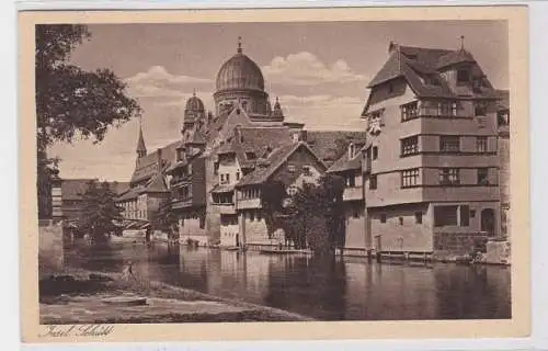 72547 AK Nürnberg - Insel Schütt mit Synagoge am Hans-Sachs-Platz Bahnpost 1932