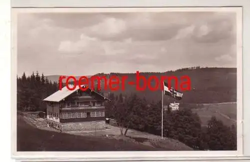 73760 Foto Ak Bayr. Eisenstein Urlauberheim d.J.R.20 mit Brennerspitze um 1930