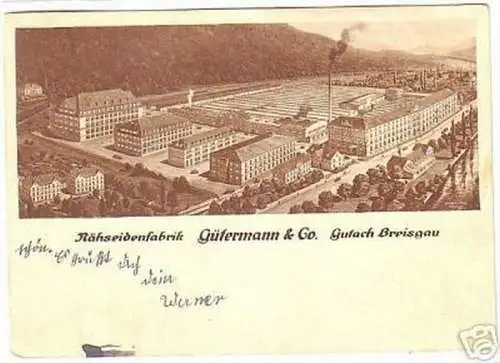 11572 Ak Nähseidenfabrik Gutach Breisgau 1929