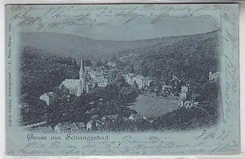 65039 Mondscheinkarte Gruss aus Schlangenbad 1899