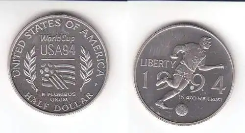 1/2 Dollar Nickel Münze Fussball WM USA 1994 (111707)