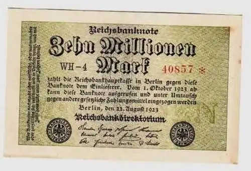 Infla Banknote 10 Millionen 22.8.1923 Rosenberg 105 e