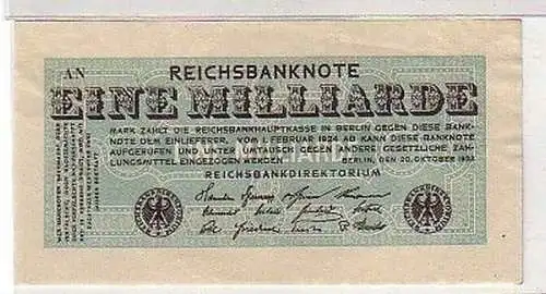 Seltene Banknote 1 Milliarde 20.10.1923 Rosenberg 119