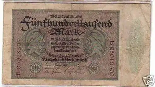 Seltene Banknote 500000 Mark 1.5.1923 Rosenberg 87