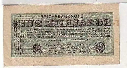 Seltene Banknote 1 Milliarde 20.10.1923 Rosenberg 119