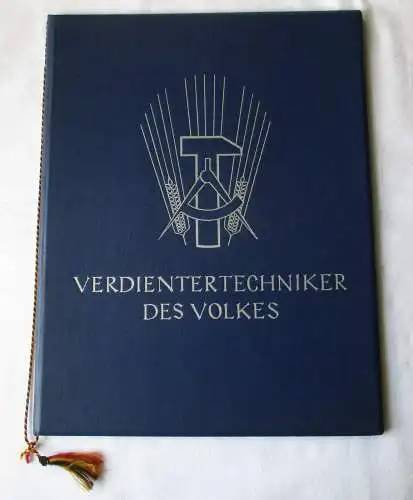 DDR Urkunde Ehrentitel Verdienter Techniker des Volkes 1966 (135810)