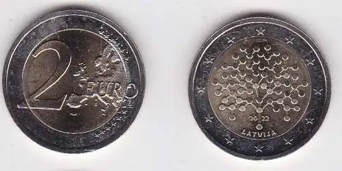 2 Euro Gedenkmünze Lettland 100 Jahre Latvijas Bank 2022 Stgl. (160911)