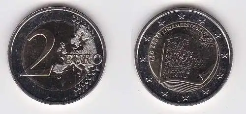 2 Euro Münze Estland Literaturgesellschaft 2022 Stgl. (167248)