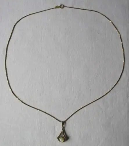 elegante Damenkette Kette aus 333er Gold mit Perlenanhänger (152714)