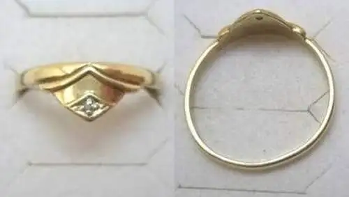 hübscher Damen Ring 333er Gold mit Diamantsplitter