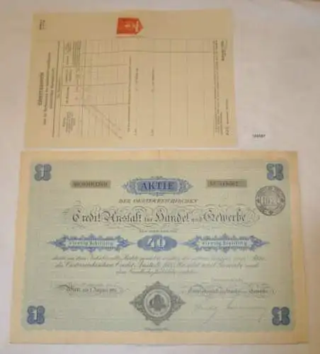 Aktie 40 Schilling Österreich Credit Anstalt für Handel und Gewerbe 1926