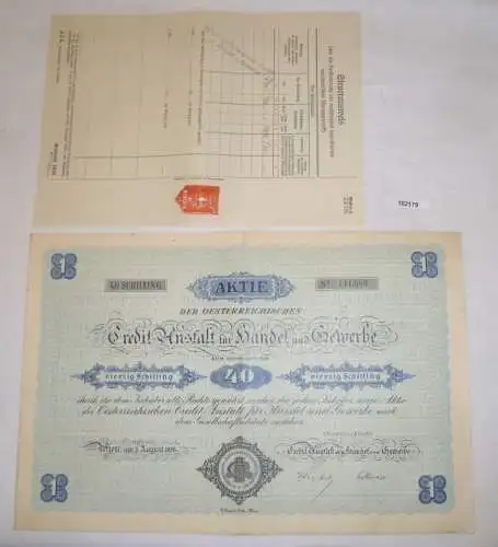 Aktie 40 Schilling Österreich Credit Anstalt für Handel und Gewerbe 1926