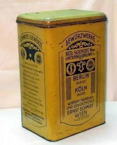 Blechdose Schmidts Gewürzwerke Unterneubrunn in Th.1937