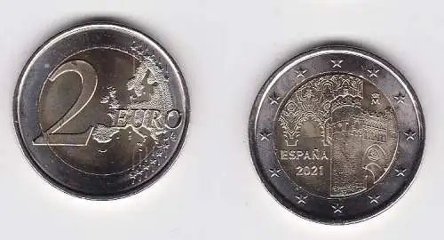 2 Euro Gedenkmünze Spanien Altstadt von Toledo 2021 Stgl. (135038)