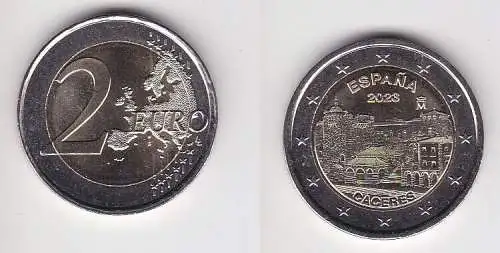 2 Euro Münze Spanien UNESCO-Weltkulturerbe Die Altstadt von Cáceres 2023(138658)