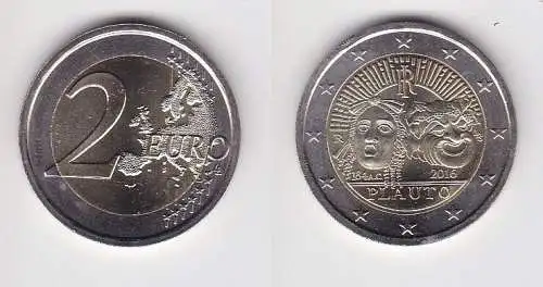 2 Euro Bi-Metall Münze Italien 2016 Plauto Stgl. (130502)