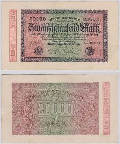 20000 Mark Banknote Berlin 20.2.1923 Rosenberg 84 a (102001)