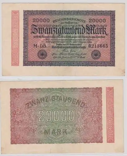 20000 Mark Banknote Berlin 20.9.1923 Rosenberg 84 c (105044)