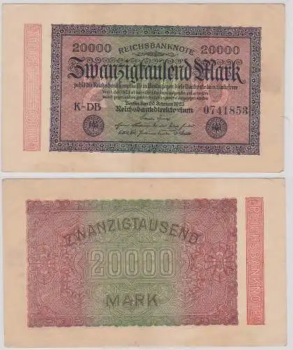 20000 Mark Banknote Berlin 20.9.1923 Rosenberg 84 c (102899)