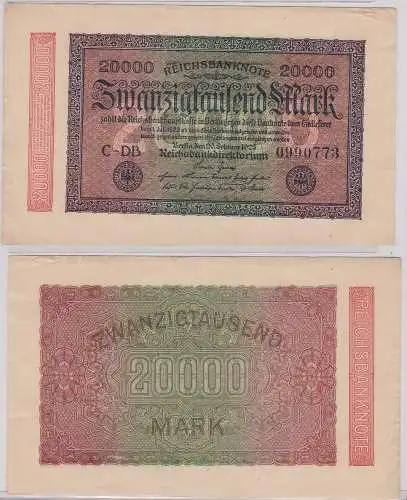 20000 Mark Banknote Berlin 20.9.1923 Rosenberg 84 c (100184)