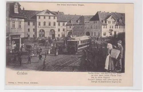 907151 Ak Eisleben - der erste elektrische Wagen um 1900