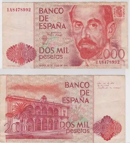 2000 Pesetas Banknote Spanien 22. Juli 1980 Pick 159 (107814)