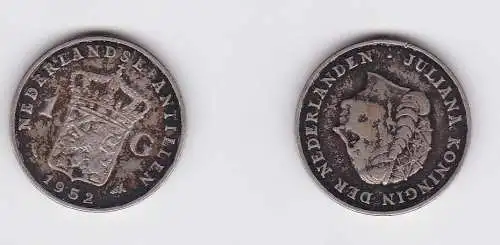 1 Gulden Silber Münze Niederländische Antillen 1952 (100015)