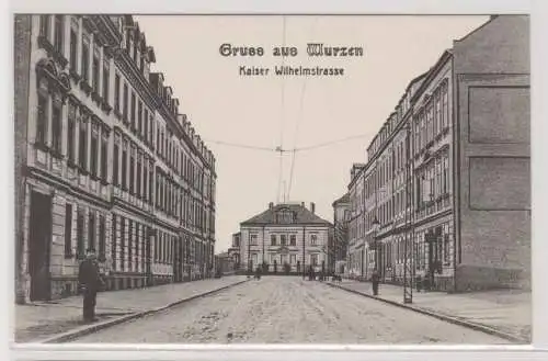 04229 AK Gruss aus Wurzen - Kaiser Wilhelmstrasse, Straßenansicht 