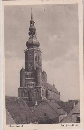 15936 Ak Greifswald - Die Nikolaikirche, dt. Heimatbilder 1926