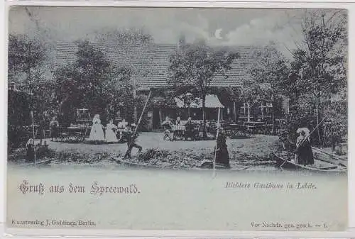 908214 Lithographie Ak Gruss aus dem Spreewald - Richters Gasthaus in Lehde 1898