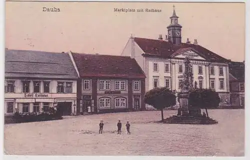 26350 Ak Dauba Duba - Marktplatz mit Rathaus 1911